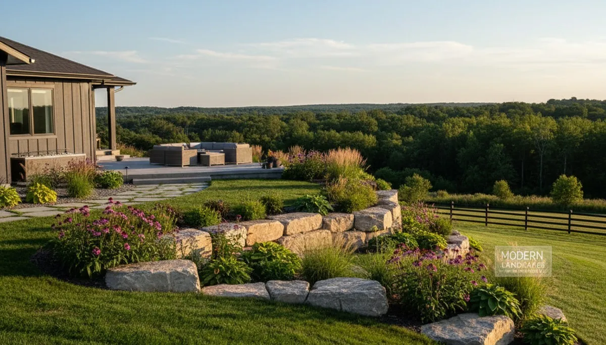 Landscaping crew providing lawn care and hardscaping services in St. Paul, MN